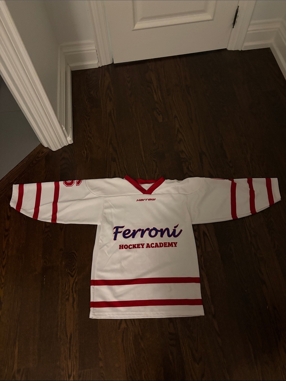 Hockey Academy kids White and Red Jersey